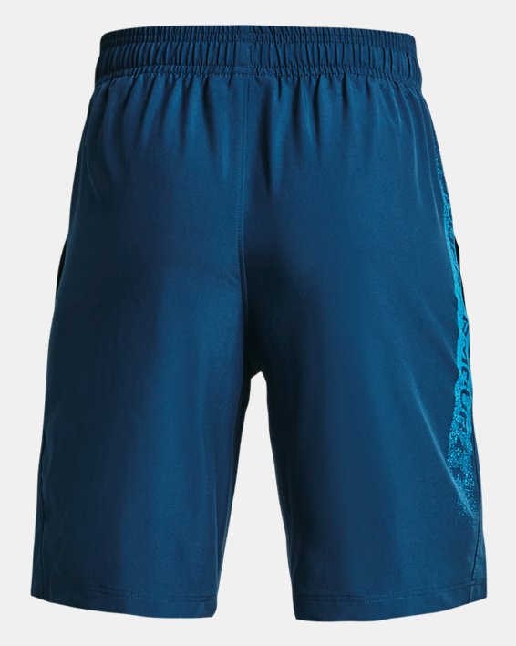 Jungen UA Woven Shorts mit Grafik, Blue, pdpMainDesktop image number 1